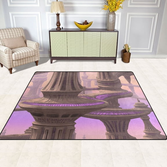 Future City 63''x48'' Plush Memory Foam Bath Mat, Soft, Absorbent, Non Slip, Durable