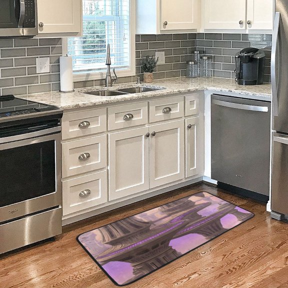 Future City Non Slip Long Door Mat 39''x20'' Soft, Absorbent, for Kitchen, Bathroom, and Bedroom