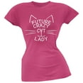 thumbnail image 1 of Future Crazy Cat Lady Juniors Pink T-Shirt - X-Large, 1 of 1