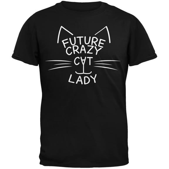 Future Crazy Cat Lady Youth Black T-Shirt - Large(14/16)
