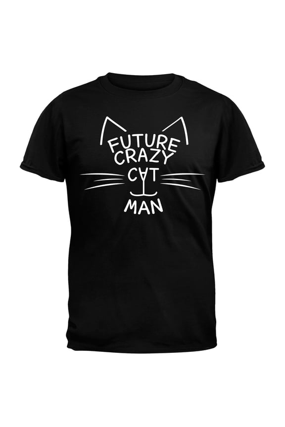 Future Crazy Cat Man Black T-Shirt - 2X-Large
