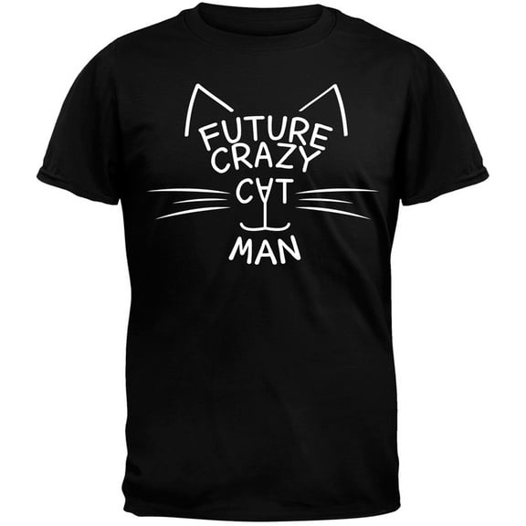 Future Crazy Cat Man Black T-Shirt - Medium