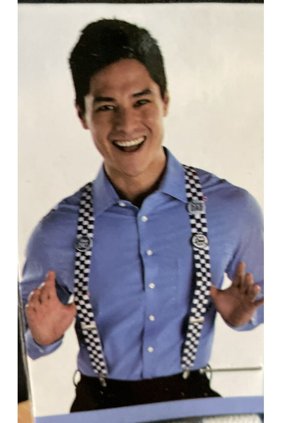 Future Dad Blue Checkered Suspenders One Size