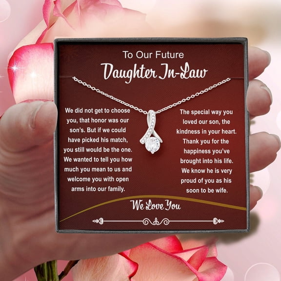 Future Daughter In LawNecklace Message Wedding Present Family Welcoming Bonus Daughter, Gold Alluring Necklace