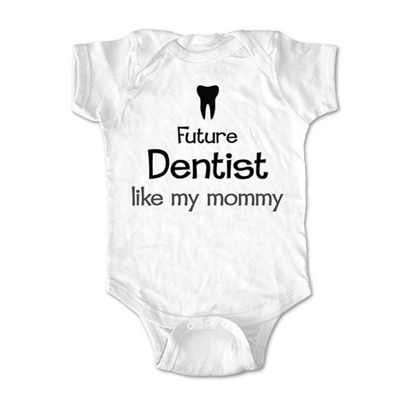 Future Dentist like my Mommy - wallsparks cute & funny Brand - baby one piece bodysuit - Great baby shower gift!