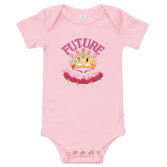 Future Drama Queen Baby Girls short sleeve one piece (Pink, 3-6m)