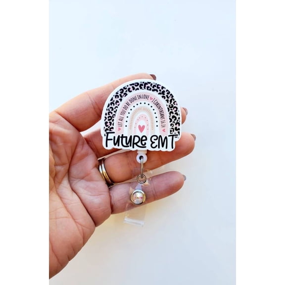 Future EMT Badge Reel | Future EMT Rainbow Badge Reel | EMT In Progress | Rainbow Badge Id Holder