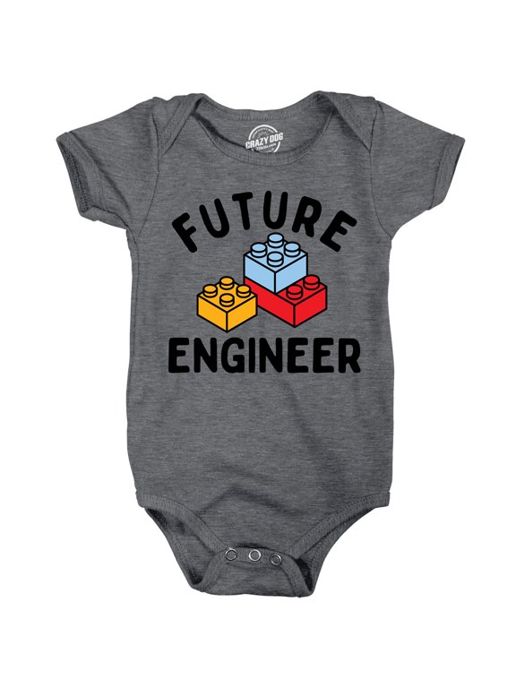 Future Engineer Baby Bodysuit Funny Sarcastic Blocks Graphic Novelty Jumper for Infants