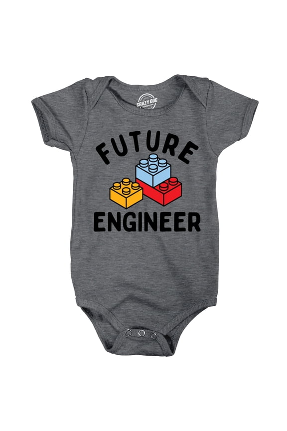 Future Engineer Baby Bodysuit Funny Sarcastic Blocks Graphic Novelty Jumper for Infants