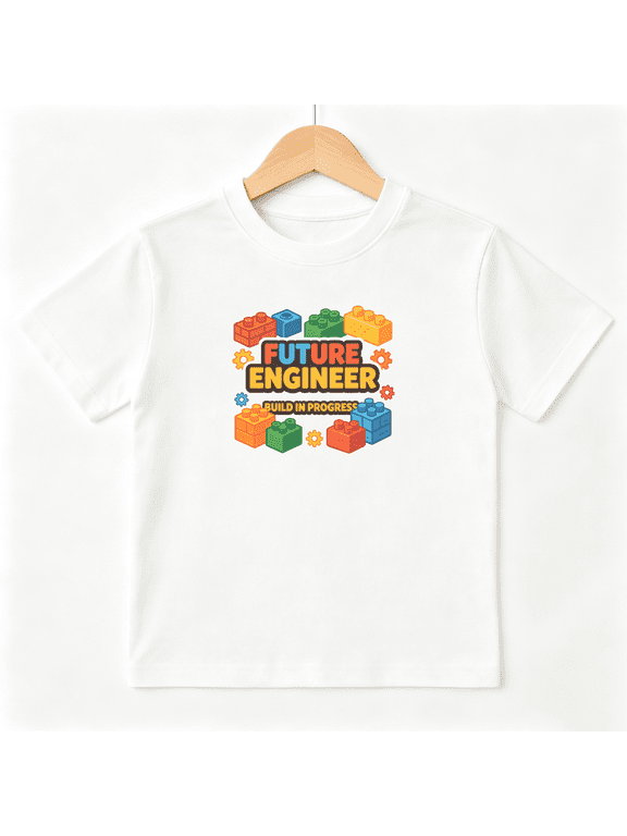 Future Engineer Boys Graphic Tees STEM Kids T-Shirt 100% Cotton Short Sleeve Tops Ages 4-13Y