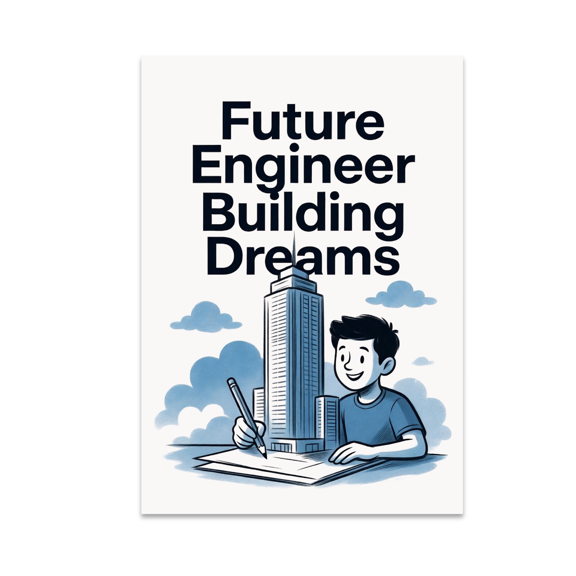 Future Engineer Building Dreams - Student Decor - 13x19 Poster Print