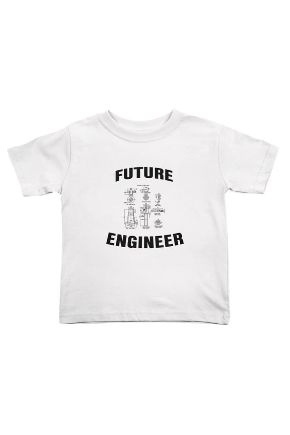 Future Engineer Funny Toddler T-Shirts for Boys Girls (White, Youth M)