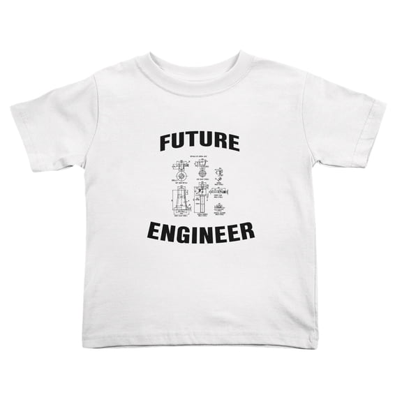 Future Engineer Funny Toddler T-Shirts for Boys Girls (White, Youth S)