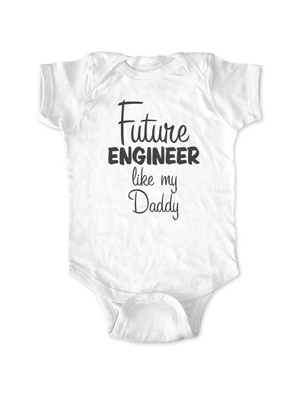 Future Engineer like my Daddy - design2 new baby surprise - wallsparks cute & funny Brand - baby one piece bodysuit - Great baby shower gift!
