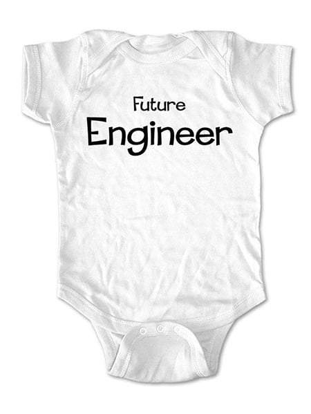 Future Engineer - wallsparks cute & funny Brand - baby one piece bodysuit - Great baby shower gift!