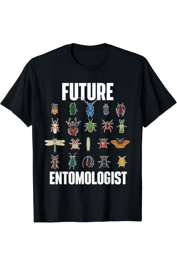 Future Entomologist - Entomology Insect Lover Bug Collector T-ShirtMen's and women's gift, black and white T-shirt, size: Extra large S-4XL