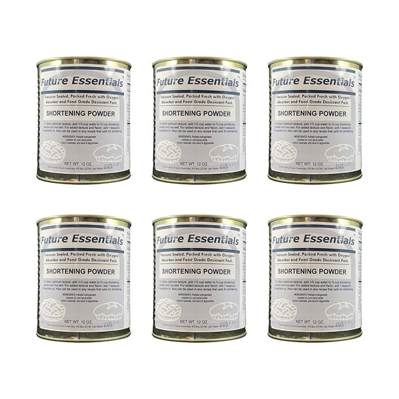Future Essentials Canned Shortening Powder 6 Cans (#2.5 Can) | Shelf Stable Emergency Food Supply | Long-Term Storage, Baking & Cooking, Camping & Survival Essentials