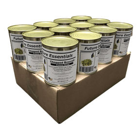 Future Essentials Freeze Dried 25 Years+ Long Shelf Life Emergency Food Chopped Broccoli #2.5/ 2oz/Can- 12 Cans