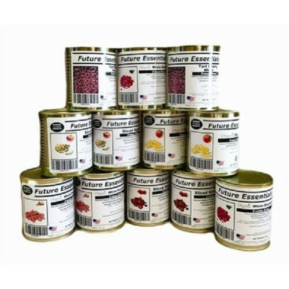 Future Essentials Freeze Dried Fruit Variety  Survival Emergency Food #2.5 Can/ 4 Fruits Variety Pack- 12 Cans