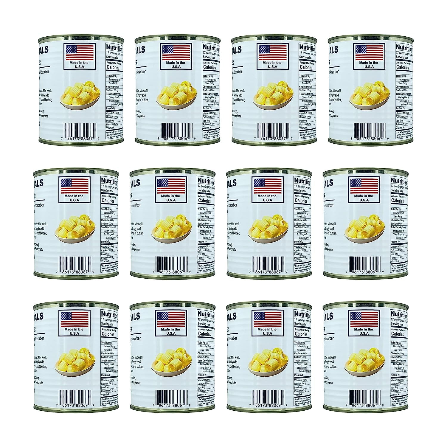 Future Essentials Powdered Butter 8 Oz Per Can Freeze Dried Food, Long Term Storage Food, Best For Camping and Hiking, Emergency Storage Food Case of 12 #2.5 Size Cans