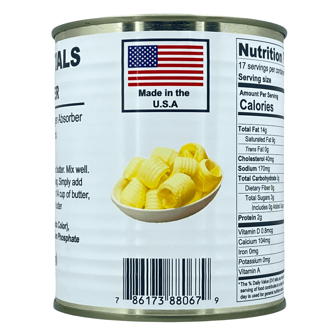 Future Essentials Powdered Butter 8 Oz Per Can Freeze Dried Food, Long Term Storage Food, Best For Camping and Hiking, Emergency Storage Food #2.5 Size Cans- 3 Cans