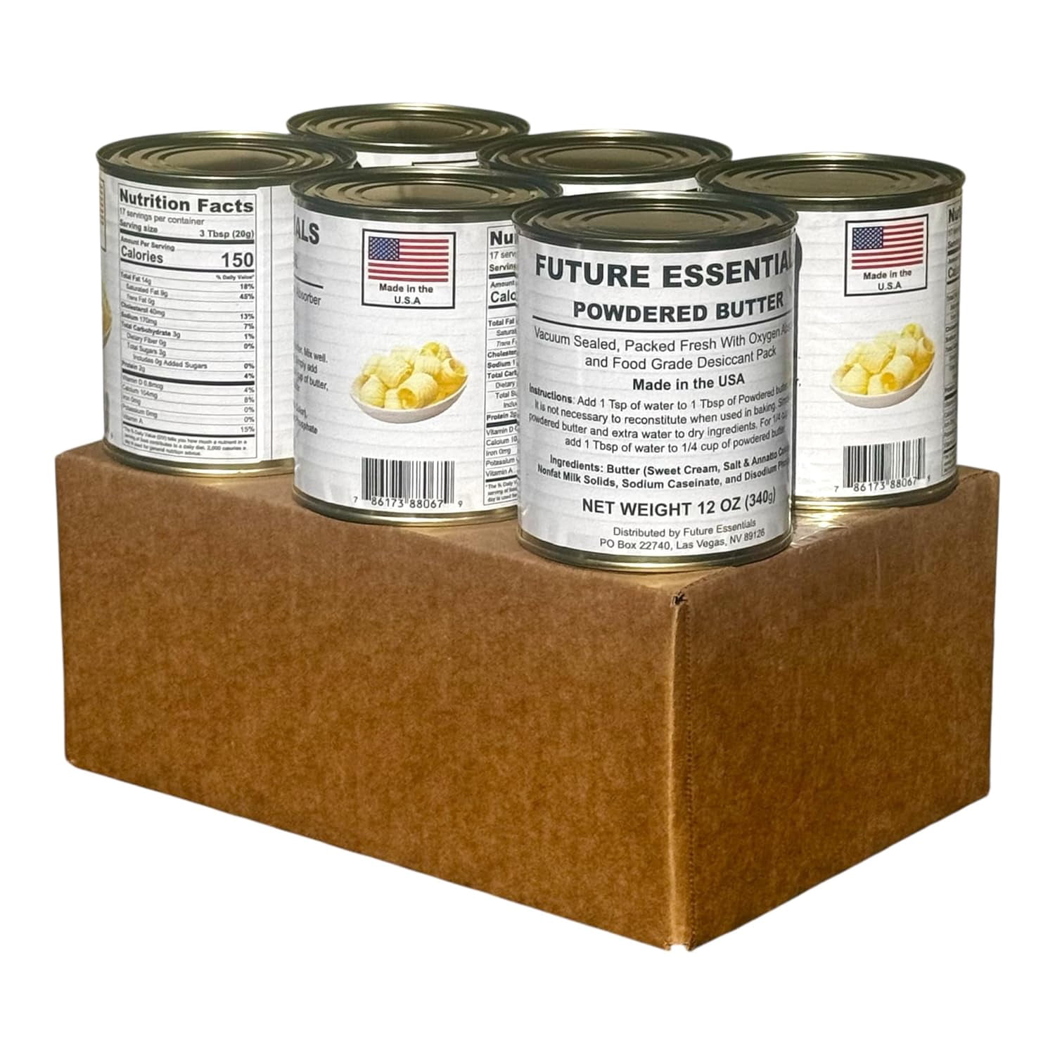 Future Essentials Powdered Butter Emergency Survival Food 6 Pack 12 oz