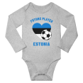 thumbnail image 1 of Future Estonia Soccer Player Baby Long Slevve Romper (Gray, 18-24 Months), 1 of 5