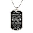 thumbnail image 1 of To my Future Father-In-Law, Dad Dog Tag, Gift For Father's Day From Daughter-In-Law - Graphic Military Dog Tag Necklace (Optional Personalized Engraving), 1 of 5