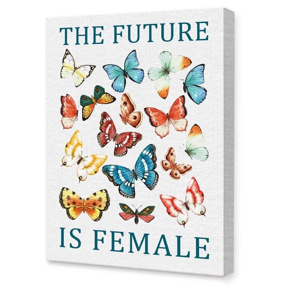 The Future is Female Canvas Wall Art,Feminist Equality Inspirational Quotes Canvas for Girl Women Sisters Office Apartment Bedroom Home Wall Decor poster