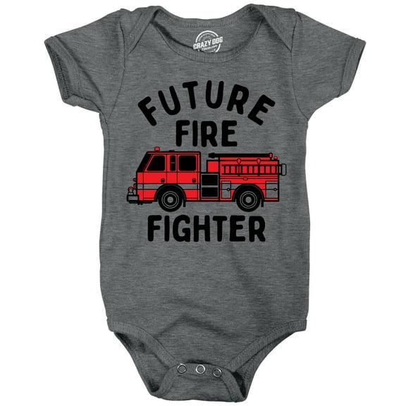 Future Fire Fighter Baby Bodysuit Funny Sarcastic Fire Truck Graphic Novelty Jumper for Infants