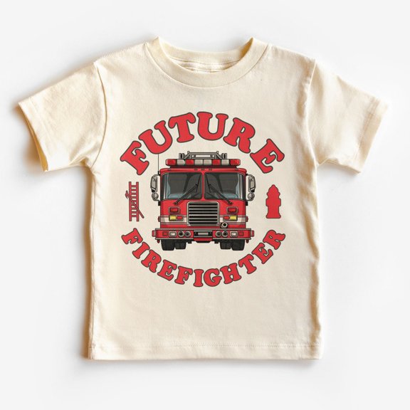 Future Firefighter Fire Engine Toddler Shirt - Fire Truck Ladder Kids Outfit - Fire Truck Driver - Toddler Youth & Adult Tee TODDLER SHORT SLEEVE TEE BELLA CANVAS 3001T