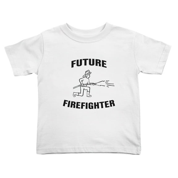 Future Firefighter Funny Toddler T-Shirts for Boys Girls (White, Youth L)