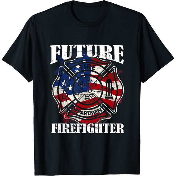 Future Firefighter USA Flag Theme For Birthday Boys Kids T-Shirt- Classic Nurse life shirt Unisex 100% Cotton Crew Neck T-Shirt Breathable Casual Everyday Wear Affordable Graphic Soft Cheap t shirts