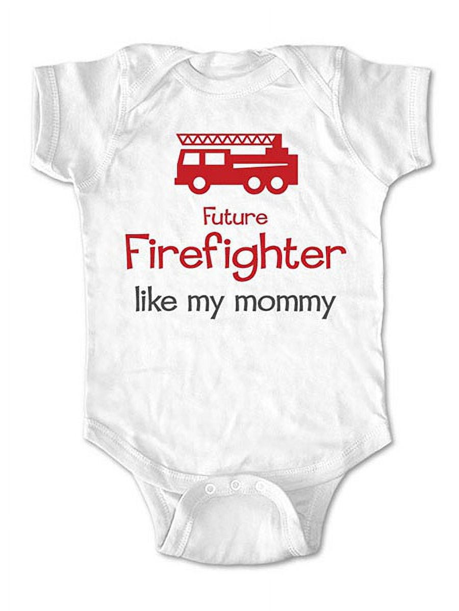 Future Firefighter like my Mommy - wallsparks cute & funny Brand - baby one piece bodysuit - Great baby shower gift!
