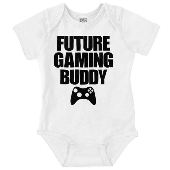 Future Gaming Buddy Gamer Dad Joke Romper Boys or Girls Infant Baby Brisco Brands 24M