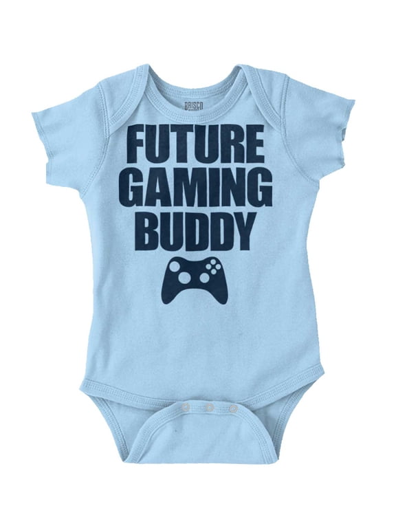 Future Gaming Buddy Gamer Dad Joke Romper Boys or Girls Infant Baby Brisco Brands 6M