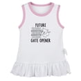 thumbnail image 1 of Future Gate Opener Funny Dresses For Baby, Newborn Babies Skirts, Infant Princess Dress, 0-24M Kids Graphic Clothes (White Sleeveless Dresses, 0-6 Months), 1 of 4