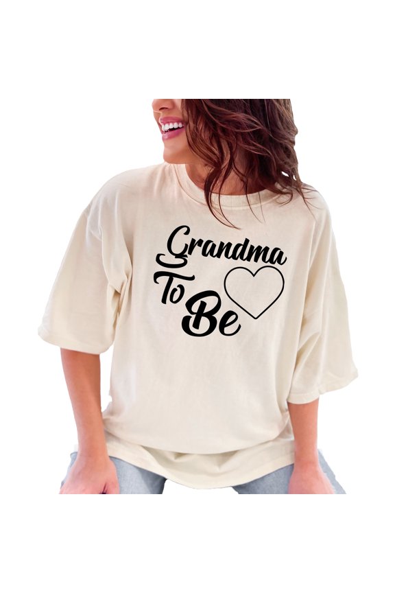 Future Grandma To Be Heart Image, Ivory Comfort Colors T-Shirt, Small