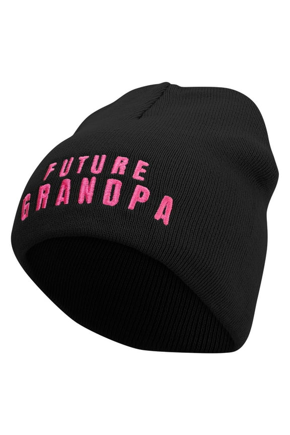 Future Grandpa Embroidered 8 inch Acrylic Short Blank Beanie - Black OSFM