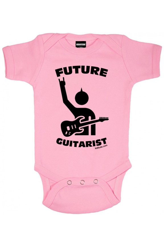 Future Guitarist Baby Bodysuit Pink