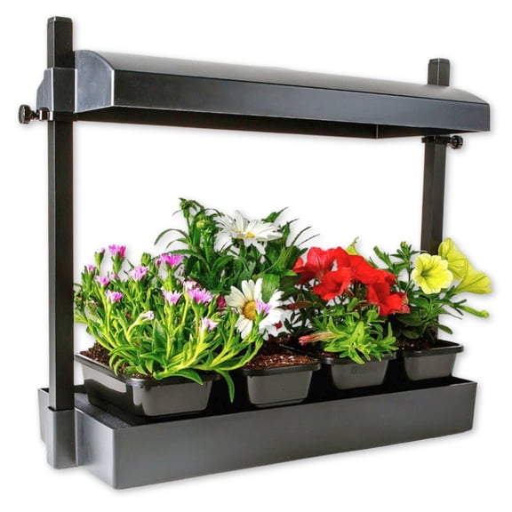 Harris Seeds - SunBlaster T5HO Grow Light Garden Micro, 12" 11W 6400K Fluorescent Lamps Auto-Watering Indoor Seed Starting Kit - Black
