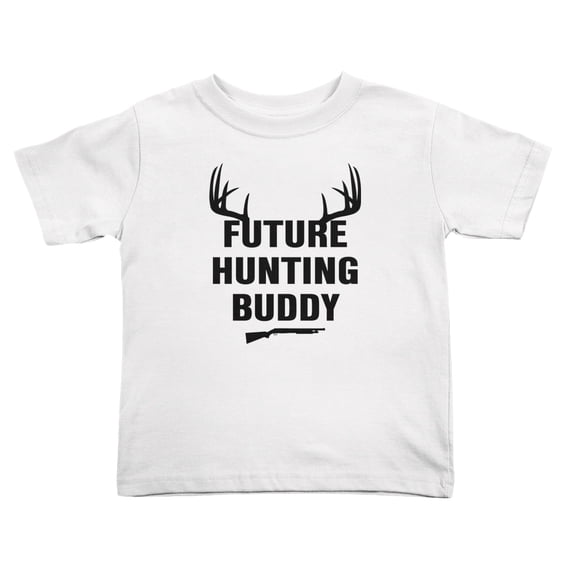 Future Hunting Buddy Cute Toddler T-Shirts for Boys Girls (White, 2T)
