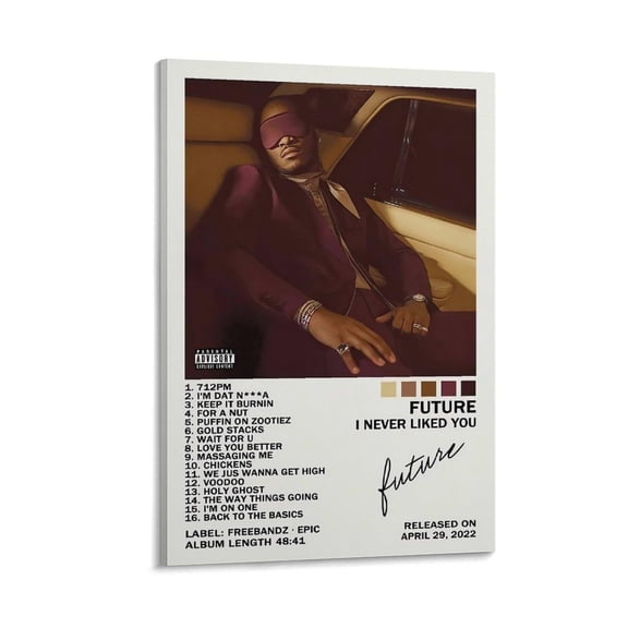 Future I Never Liked You Poster Music Posters Poster Decorative Painting Canvas Wall Art Painting Artwork Room Aesthetic Gifts For Bedroom Office Wall Decor Unframe