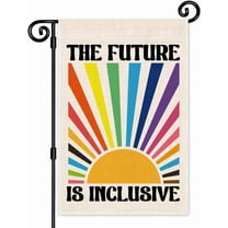 The Future is Inclusive Garden Flag, Double Sided Yard Outdoor Farmhouse Lawn Porch Decor Flag, Equality Diversity Flag, LGBTQ Flag, Pride Month Flag, Subtle Pride Ally Flag, Trans Rights Flag