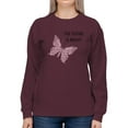 thumbnail image 1 of Future Is Bright Glitter Sweatshirt Women -Image by Shutterstock, Female 3X-Large, 1 of 4