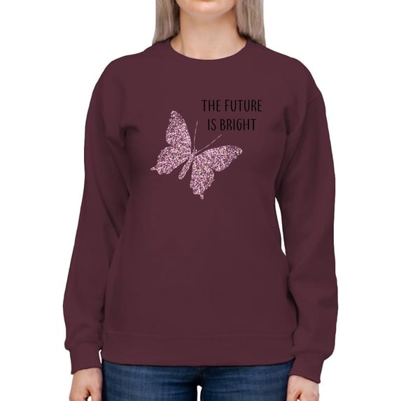 Future Is Bright Glitter Sweatshirt Women -Image by Shutterstock, Female 3X-Large