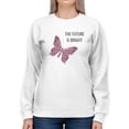 thumbnail image 1 of Future Is Bright Glitter Sweatshirt Women -Image by Shutterstock, Female Medium, 1 of 4