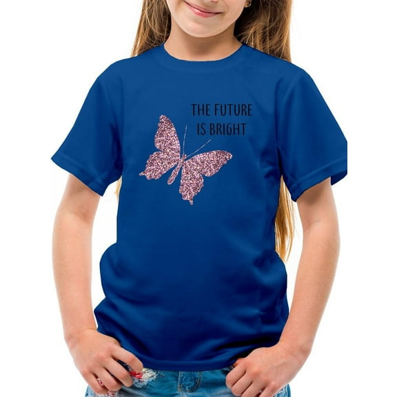 Future Is Bright Glitter T-Shirt Juniors -Image by Shutterstock, Small
