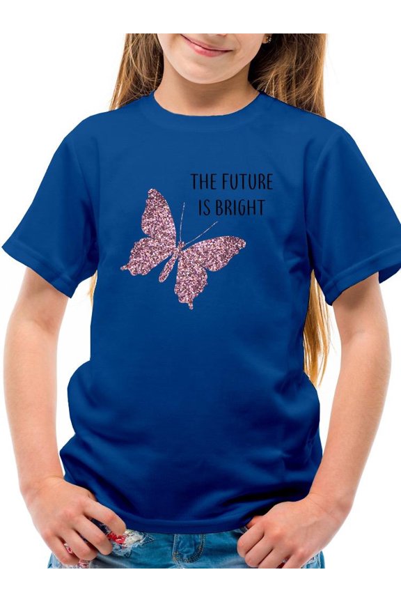 Future Is Bright Glitter T-Shirt Juniors -Image by Shutterstock, Small
