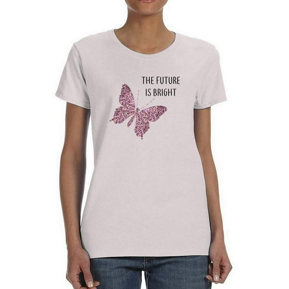 Future Is Bright Glitter T-Shirt Women -Image by Shutterstock, Female x-Large
